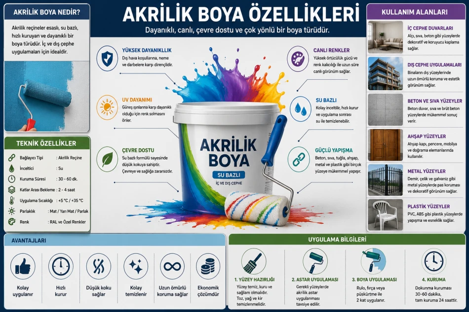 Akrilik Boya Özellikleri ve Kullanım Alanları