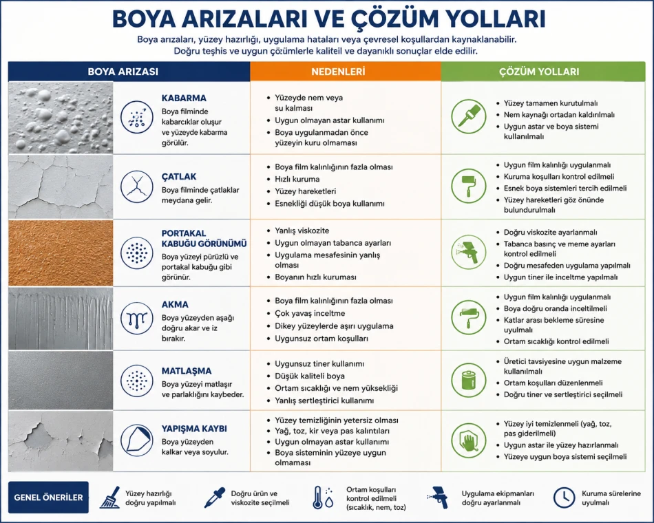 Boya Arızaları ve Çözüm Yolları